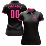 Custom Black Pink Golf Polo Shirt for Performance Enhancing Comfort Custom Black Pink Performance Golf Polo Shirt - Image 2