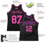 Black Pink Purple Custom Authentic Basketball Jersey - Throwback Style Custom Black Pink-Purple Authentic Throwback Basketball - Image 2