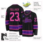 Custom Black Pink Purple Hockey Jersey for Men and Women - Personalized Team Apparel Custom Black Pink-Purple Hockey Jersey - Image 2
