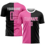 Custom Black Pink White Sublimation Soccer Uniform Jersey - Split Design Fashion Gear Custom Black Pink-White Sublimation
