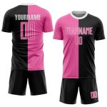 Custom Black Pink White Sublimation Soccer Uniform Jersey - Split Design Fashion Gear Custom Black Pink-White Sublimation - Image 2