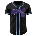 Custom Black Purple Light Blue Baseball Jersey - Authentic Design for Fans Custom Black Purpe-Light Blue Authentic Baseball - Image 2