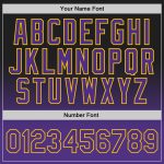 Custom Fade Basketball Jersey - Authentic Black Purple Gold Design Custom Black Purple-Gold Authentic Fade Fashion Basketball - Image 3