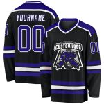 Custom Black Purple White Hockey Jersey - Style 5164 - Personalized Team Apparel Custom Black Purple-White Hockey Jersey