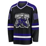 Custom Black Purple White Hockey Jersey - Style 5164 - Personalized Team Apparel Custom Black Purple-White Hockey Jersey - Image 2