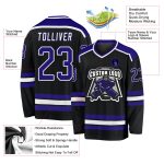 Custom Black Purple White Hockey Jersey - Style 5164 - Personalized Team Apparel Custom Black Purple-White Hockey Jersey - Image 3