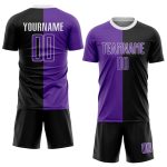 Custom Black Purple White Sublimation Soccer Jersey Fashion Uniform Outfit Custom Black Purple-White Sublimation Split Fashion - Image 2
