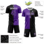 Custom Black Purple White Sublimation Soccer Jersey Fashion Uniform Outfit Custom Black Purple-White Sublimation Split Fashion - Image 3