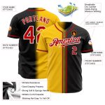 Custom Authentic Fade Baseball Jersey Black Red Gold White Custom Black Red Gold-White Authentic Fade Fashion Baseball Jersey - Image 2