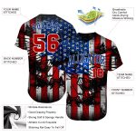 3D Eagle American Flag Baseball Jersey Custom Black Red Royal White Design Custom Black Red Royal-White 3D Eagle American - Image 3