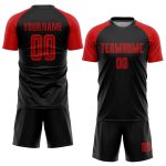 Custom Sublimation Soccer Jersey Black Red Design Style 5399 Custom Black Red Sublimation Soccer Uniform Jersey Style 5399 - Image 2