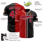 Custom Black Red White Fade Baseball Jersey - Authentic Fashion Design Custom Black Red-White Authentic Fade Fashion Baseball - Image 2