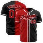 Custom Black Red White Fade Baseball Jersey - Authentic Fashion Design Custom Black Red-White Authentic Fade Fashion Baseball