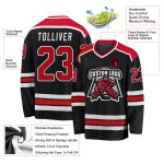 Custom Hockey Jersey Black Red White - Personalized Team Jersey Custom Black Red-White Hockey Jersey - Image 3