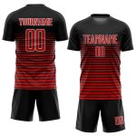 Custom Soccer Jersey Black Red White Sublimation Uniform for Teams Custom Black Red-White Sublimation Soccer Uniform Jersey - Image 2