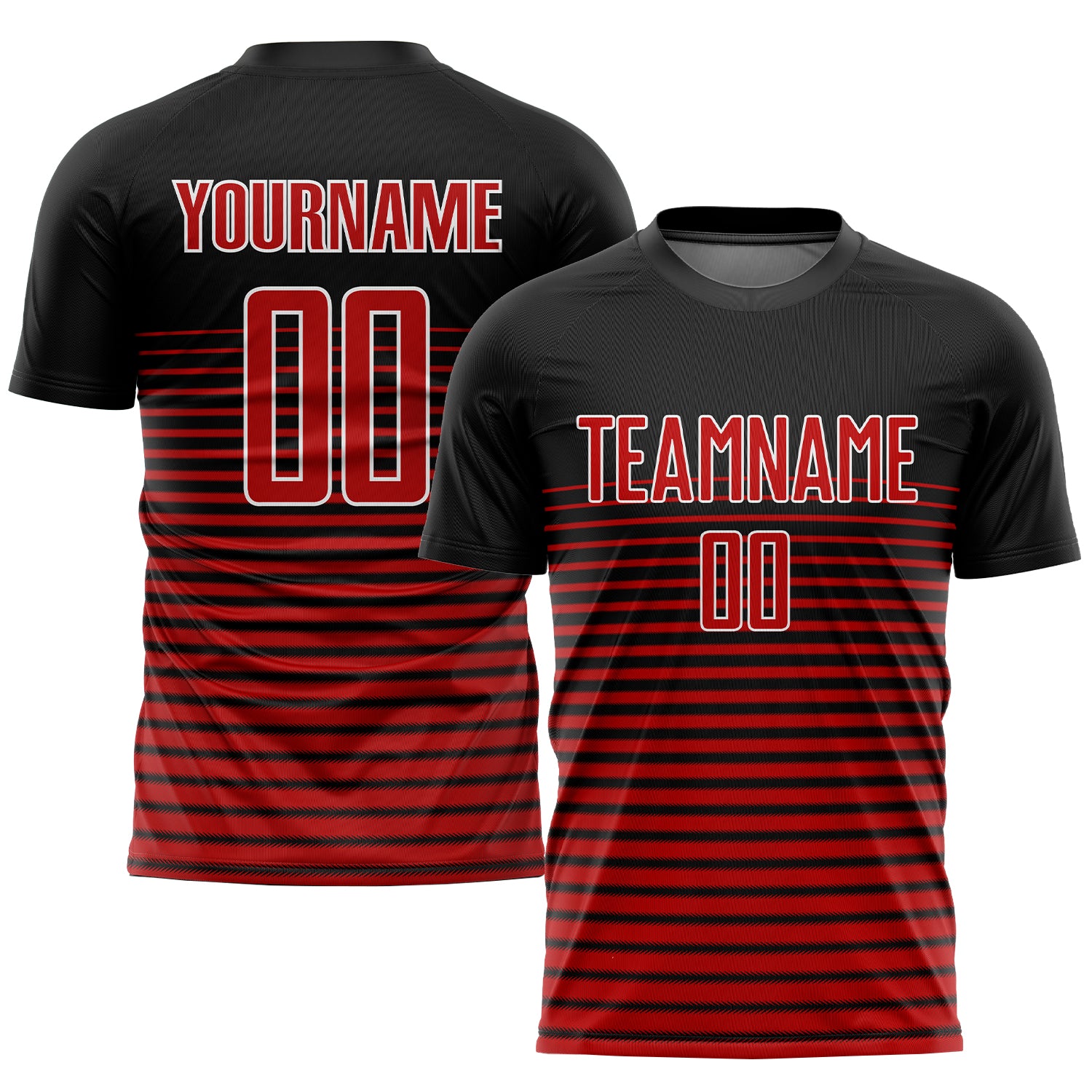 Custom Soccer Jersey Black Red White Sublimation Uniform for Teams Custom Black Red-White Sublimation Soccer Uniform Jersey