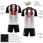 Custom Soccer Uniform Jersey Black Red White Sublimation Style 4126 Custom Black Red-White Sublimation Soccer Uniform Jersey - Image 3