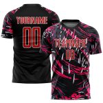 Custom Black Red White Soccer Jersey Sublimation Uniform Style 5115 Custom Black Red-White Sublimation Soccer Uniform Jersey