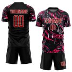 Custom Black Red White Soccer Jersey Sublimation Uniform Style 5115 Custom Black Red-White Sublimation Soccer Uniform Jersey - Image 2