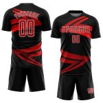 Custom Soccer Uniform Jersey Black Red White Sublimation Style 9260 Custom Black Red-White Sublimation Soccer Uniform Jersey - Image 2