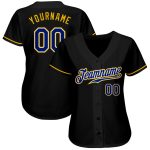 Authentic Custom Black Royal-Gold Baseball Jersey - Stylish Team Apparel Custom Black Royal-Gold Authentic Baseball Jersey - Image 2