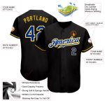 Authentic Custom Black Royal-Gold Baseball Jersey - Stylish Team Apparel Custom Black Royal-Gold Authentic Baseball Jersey - Image 3