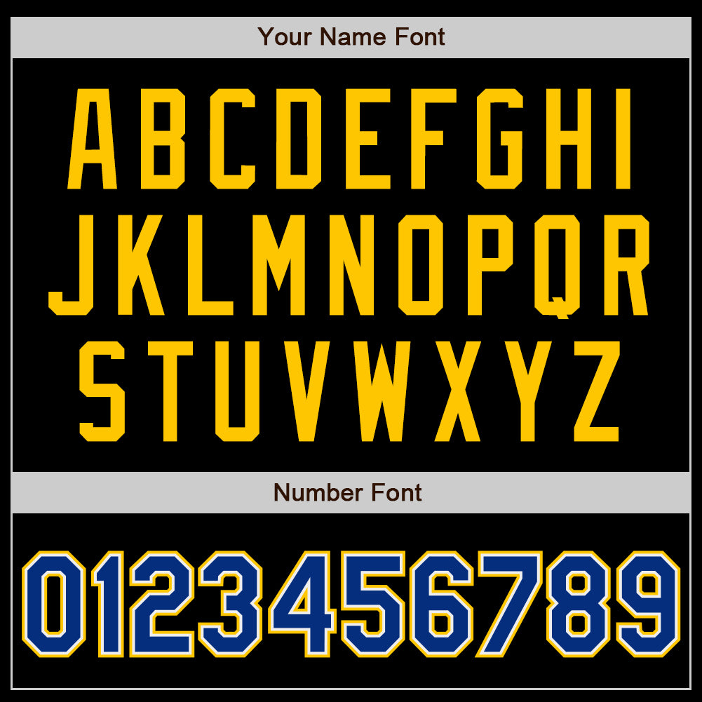 Custom Black Royal-Gold Authentic Baseball Jersey Style 4389 Custom Black Gold Baseball Jersey - Authentic Style 4389, Royal Design Custom Black Royal-Gold Authentic Baseball Jersey - Image 5