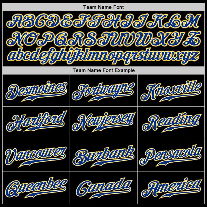 Custom Black Gold Baseball Jersey - Authentic Style 4389, Royal Design Custom Black Royal-Gold Authentic Baseball Jersey - Image 4