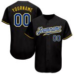 Custom Black Gold Baseball Jersey - Authentic Style 4389, Royal Design Custom Black Royal-Gold Authentic Baseball Jersey