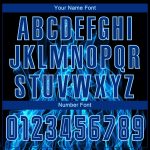 Custom Black Royal-Light Blue Flame Soccer Jersey Uniform - Sublimation Design Custom Black Royal-Light Blue Flame Sublimation - Image 5