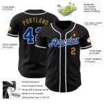 Black Royal-Old Gold Authentic Baseball Jersey Custom Style 7530 - Personalized Jersey for Fans Custom Black Royal-Old Gold - Image 3