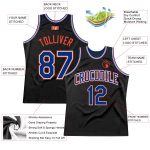 Custom Black Orange Basketball Jersey - Authentic Throwback Design Custom Black Royal-Orange Authentic Throwback Basketball - Image 2