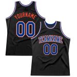Custom Black Orange Basketball Jersey - Authentic Throwback Design Custom Black Royal-Orange Authentic Throwback Basketball