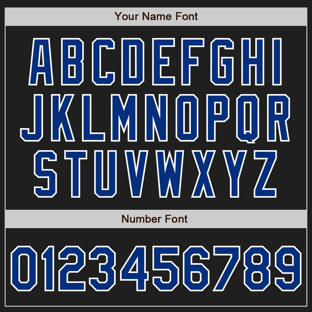 Custom Black Royal-White Authentic Baseball Jersey Custom Black White Authentic Baseball Jersey - Personalized Team Apparel Custom Black Royal-White Authentic Baseball Jersey - Image 5