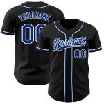 Custom Black White Authentic Baseball Jersey - Personalized Team Apparel Custom Black Royal-White Authentic Baseball Jersey