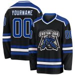 Custom Black Royal White Hockey Jersey | Personalized Team Apparel Custom Black Royal-White Hockey Jersey