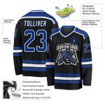 Custom Black Royal White Hockey Jersey | Personalized Team Apparel Custom Black Royal-White Hockey Jersey - Image 3