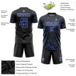 Custom Black White Soccer Jersey Sublimation Uniform - Royal Design Custom Black Royal-White Sublimation Soccer Uniform Jersey - Image 3
