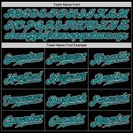 Custom Black Teal White Authentic Fade Baseball Jersey for Men - Fashion Sportswear Custom Black Teal-White Authentic Fade - Image 4