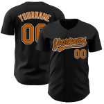 Custom Black Texas Orange White Baseball Jersey - Authentic Team Apparel Custom Black Texas Orange-White Authentic Baseball