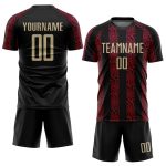 Personalized Black Vegas Gold Red Soccer Jersey - Custom Sublimation Uniform Custom Black Vegas Gold-Red Sublimation Soccer - Image 2