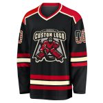 Custom Black Vintage USA Flag Hockey Jersey Cream-Red Unisex Design Custom Black Vintage USA Flag Cream-Red Hockey Jersey - Image 2