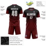 Custom Black White Crimson Sublimation Fade Soccer Jersey Uniform Fashion Custom Black White-Crimson Sublimation Fade Fashion - Image 3