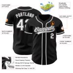 Custom Authentic Black White Gray Baseball Jersey for Men and Women Custom Black White-Gray Authentic Baseball Jersey - Image 3