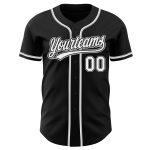 Custom Authentic Black White Gray Baseball Jersey for Men and Women Custom Black White-Gray Authentic Baseball Jersey - Image 2