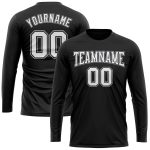 Custom Long Sleeve Performance T-Shirt in Black White Gray Custom Black White-Gray Long Sleeve Performance T-Shirt - Image 2