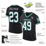 Custom Black White Kelly Green Authentic Throwback Football Jersey - Personalized Sports Apparel Custom Black White-Kelly - Image 2