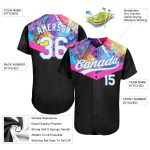 Custom 3D Pattern Baseball Jersey - Black White Light Blue Design, Authentic Sportswear Custom Black White-Light Blue 3D - Image 3