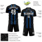 Custom Soccer Jersey Black White Light Blue Sublimation Uniform Custom Black White-Light Blue Sublimation Soccer Uniform - Image 3