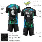 Custom Soccer Uniform Jersey - Black White Light Blue Sublimation Style 2059 Custom Black White-Light Blue Sublimation Soccer - Image 3